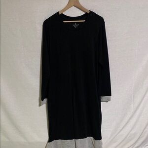 Cuddl Duds Black and Gray Long Sleeve Pajama Gown Good Condition